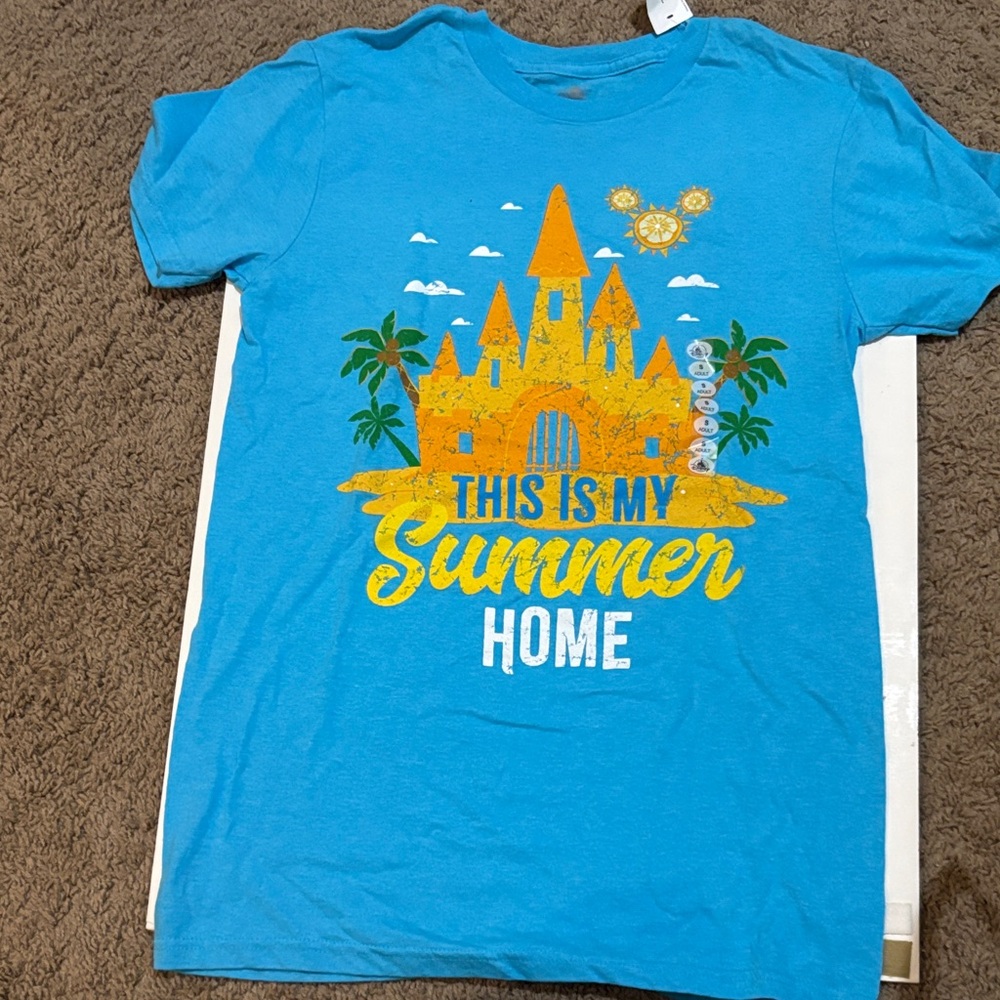 Blue Graphic Tee - Summer Home Design